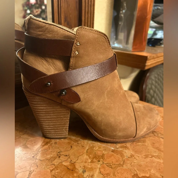 Rag & bone Harlow nubuck cognac and brown bootie - Picture 4 of 10